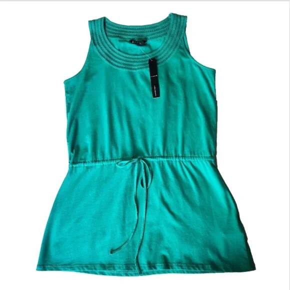 Nicole Miller Original Women's Top Tied Waist Size Medium Green Sleeveless New - Picture 3 of 10